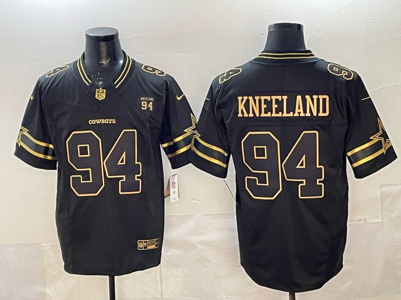 Men 2026 Dallas Cowboys #94 Kneeland Black gold 6th generation Nike Limited NFL Jersey style 01